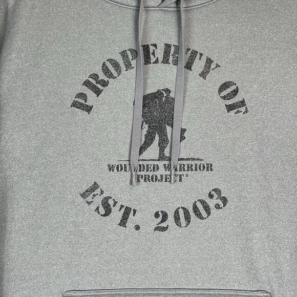 Under Armor Hoodie Mens Large Gray Storm Wounded Warrior Project Sherpa Lined - Picture 3 of 11